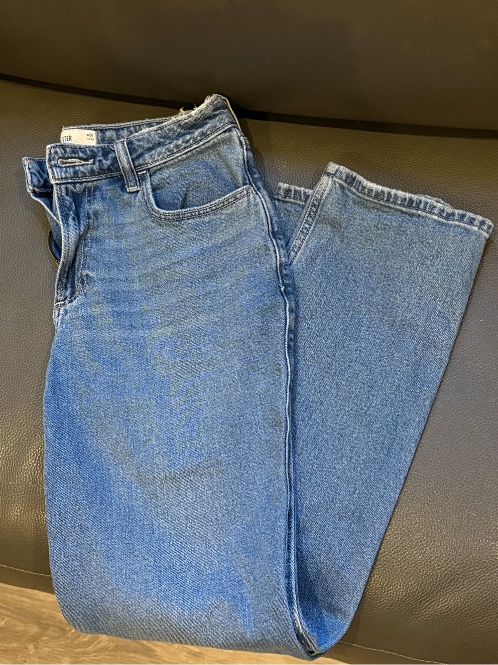 Hollister Medium Wash Curvy High-Rise Straight Jeans